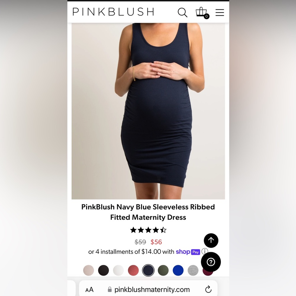 *BUNDLE OF 3*  Pinkblush Ribbed Ruched Sleeveless Maternity Dresses Size Medium